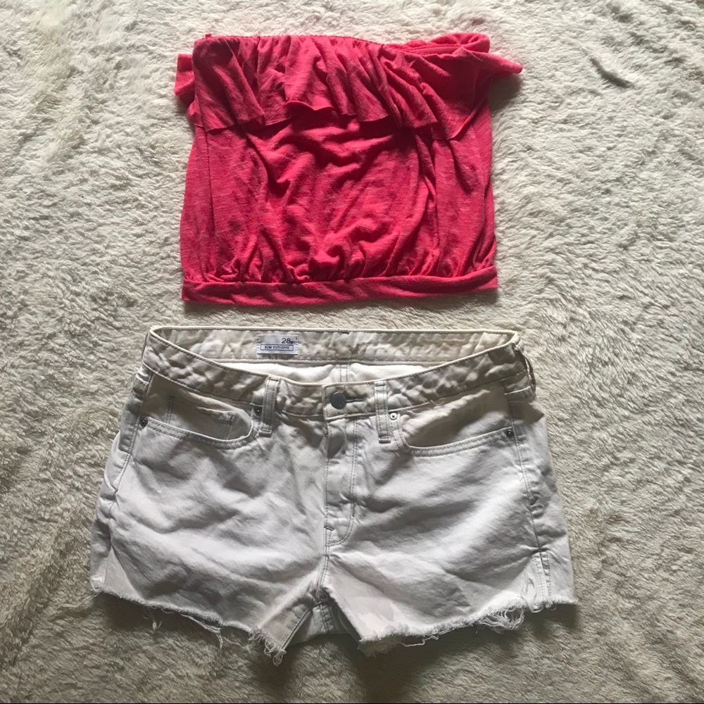 GAP | White distressed cut-off shorts